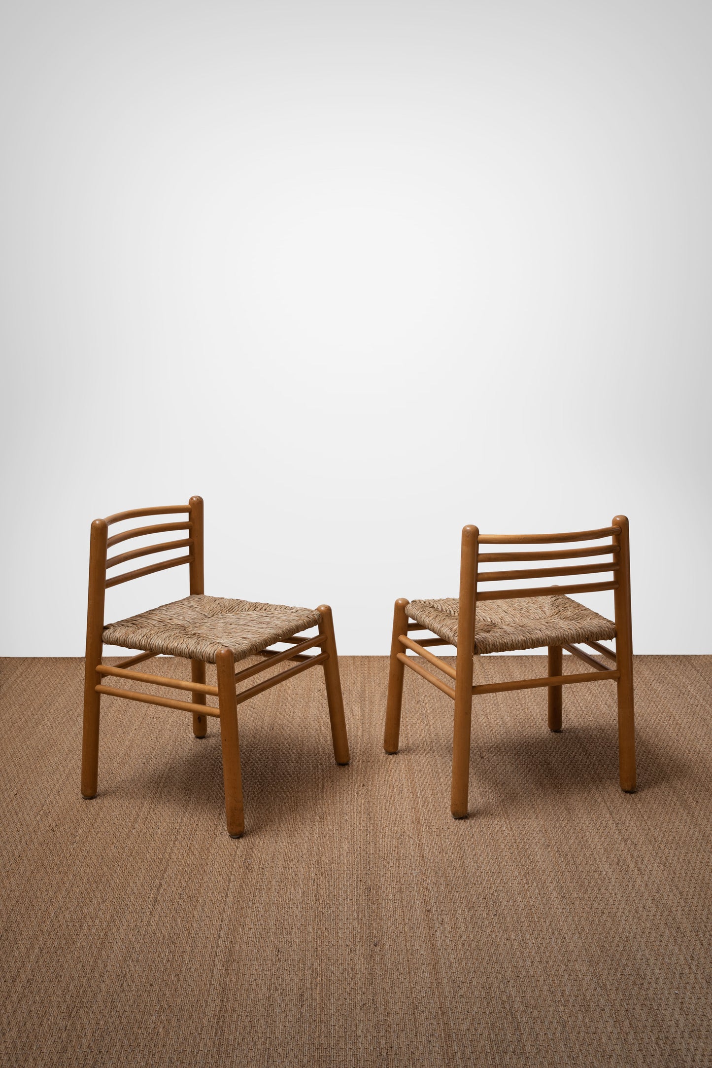 Scandinavian Rush Seat Side Chairs