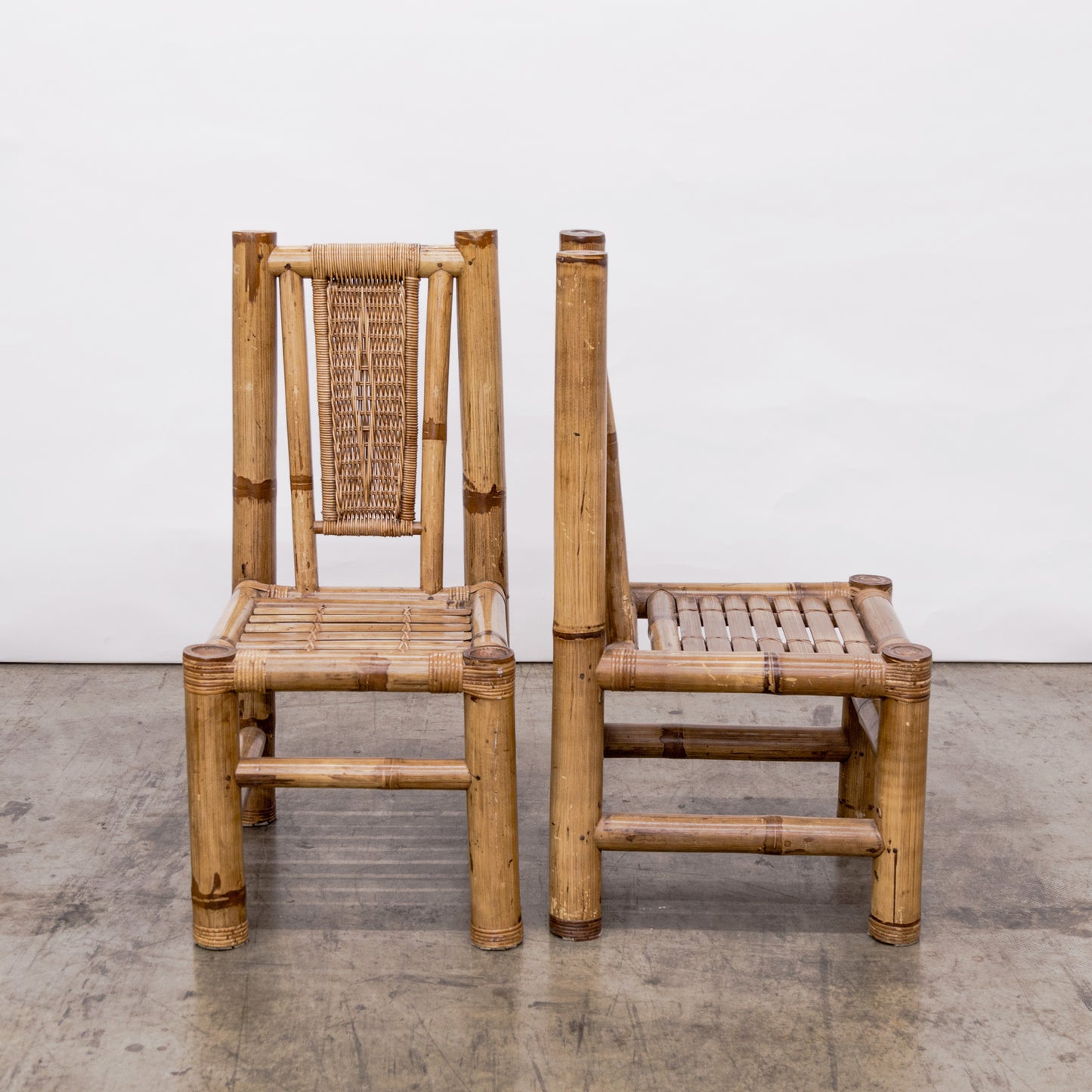 Audoux Minet Style | Primitive Chic Bamboo Side Chairs