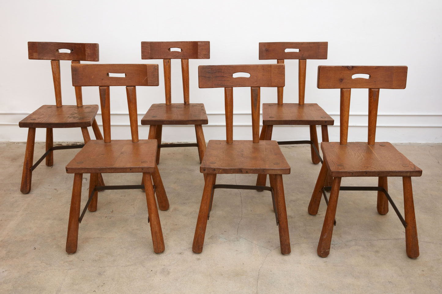 Primitive Brutalist Dining Side Chairs