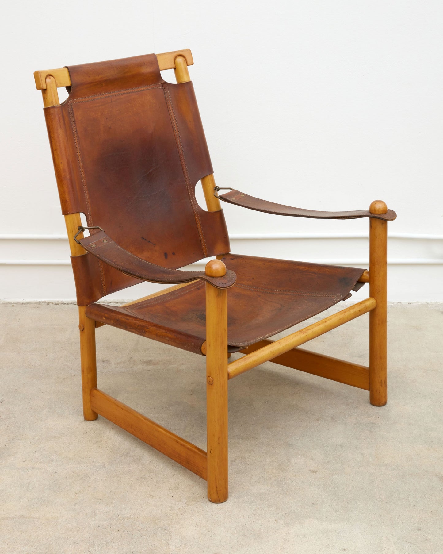Scandinavian Leather Sling Chair