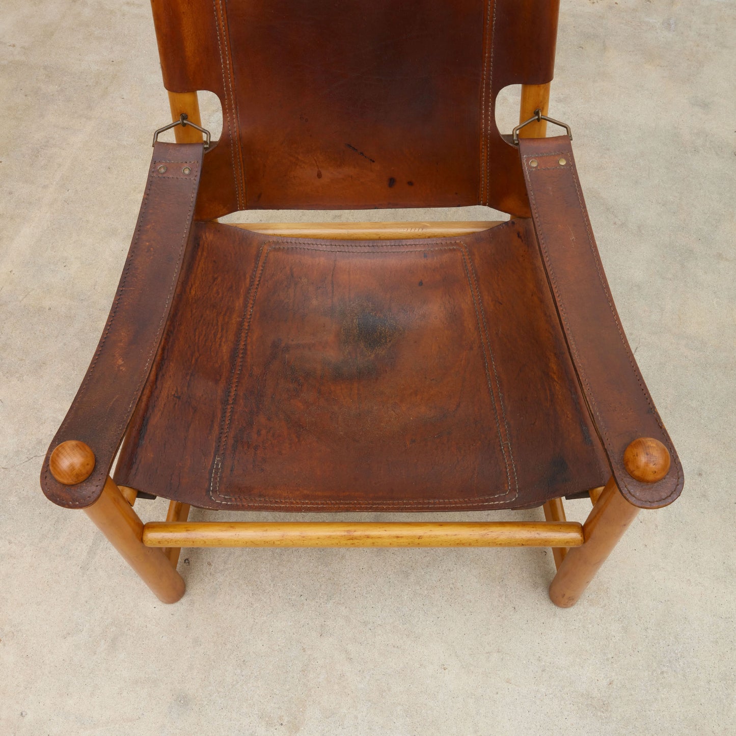 Scandinavian Leather Sling Chair