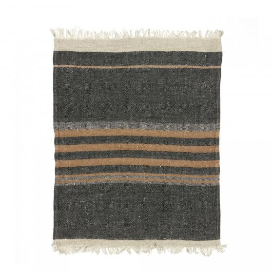 Libeco | Black Stripe Belgian Linen Throw