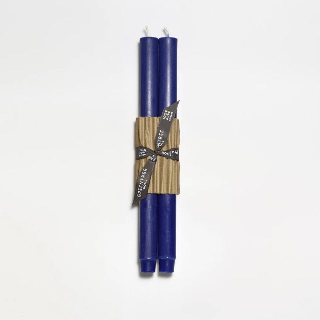 Beeswax Pillar Candles - Cobalt
