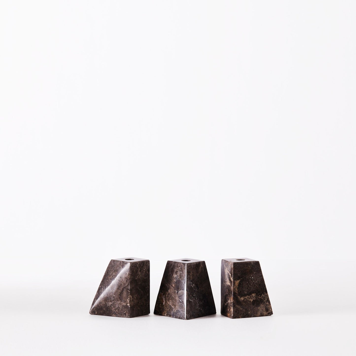 Pyramid Candle Holders Grey