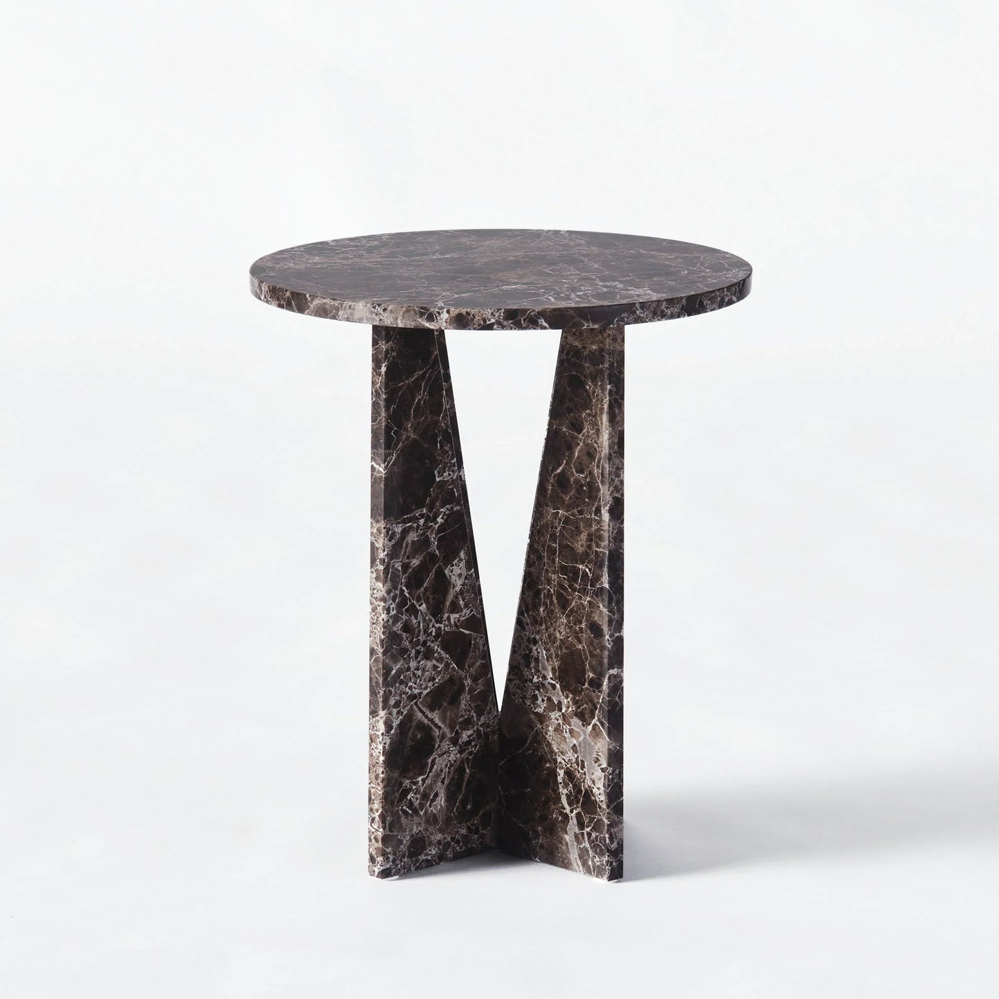 V Side Table Dark Emperador
