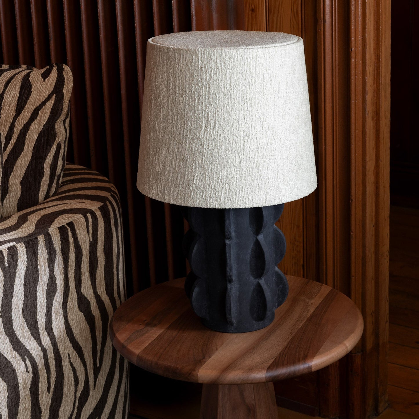 Hexagon Side Table Walnut