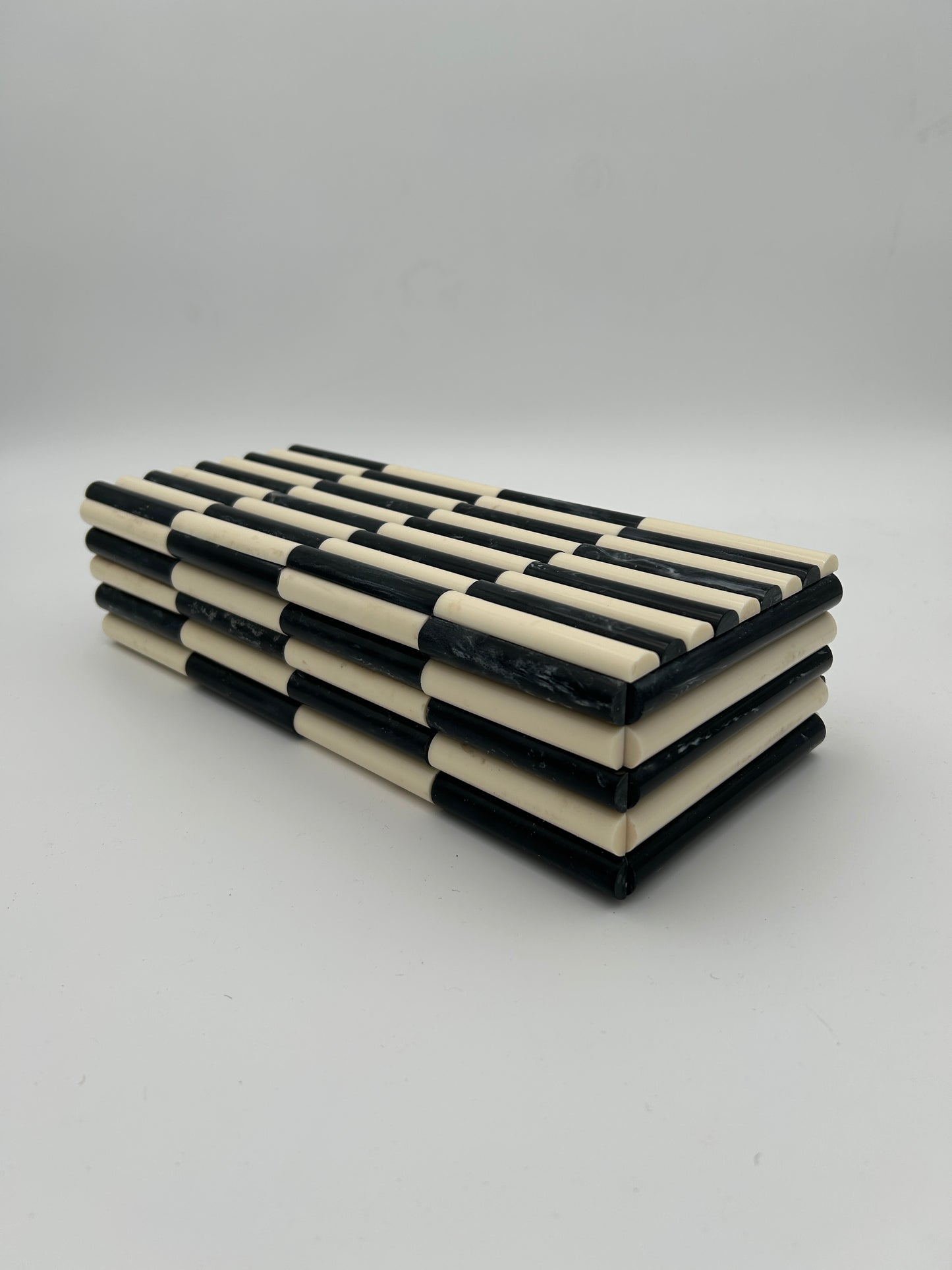 Fluted Ivory + Ebony Bone Box