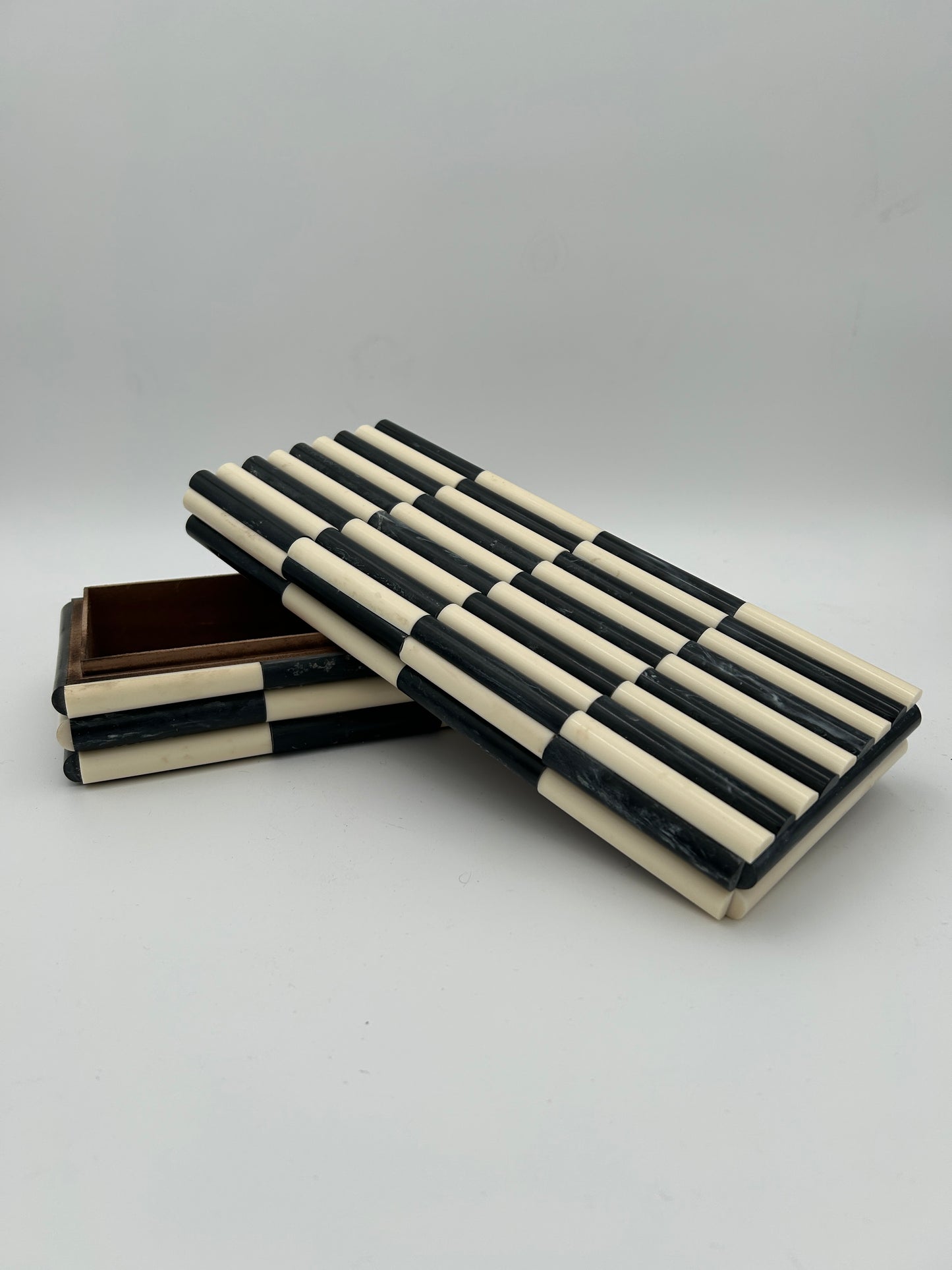 Fluted Ivory + Ebony Bone Box