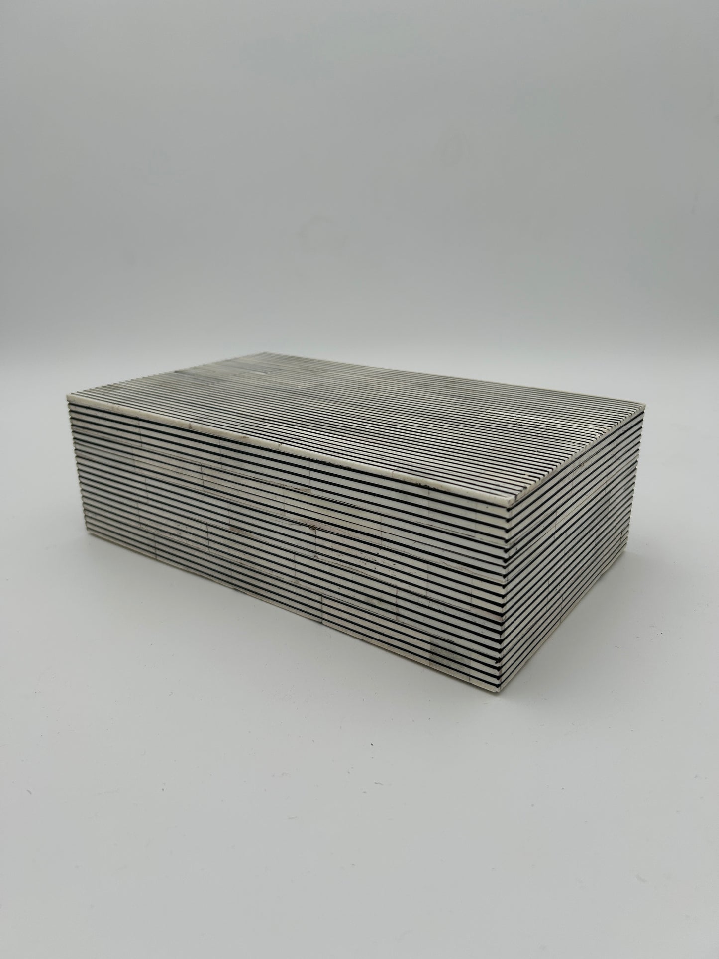Bone Inlay + Ebony Pinstripe Box