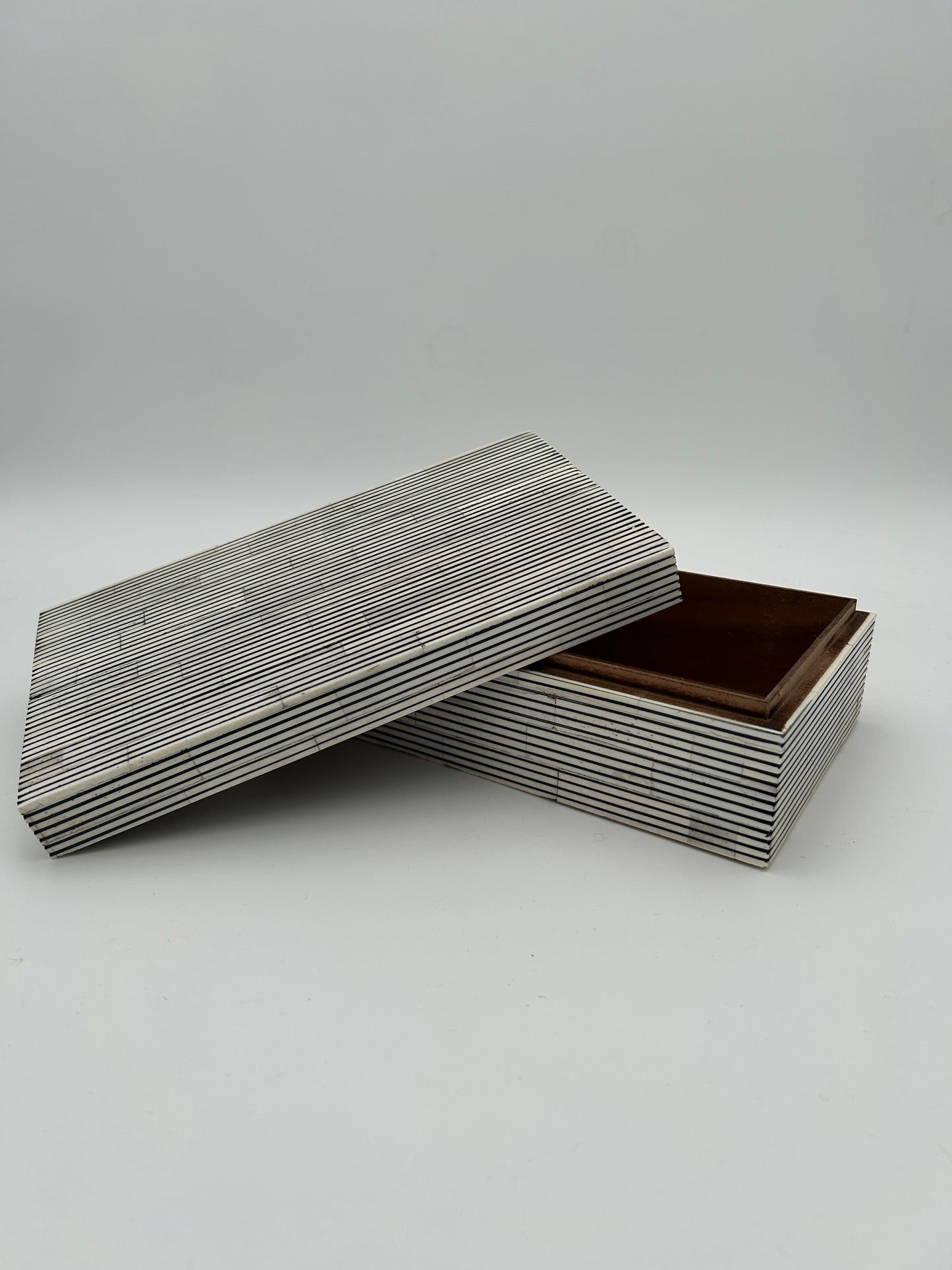 Bone Inlay + Ebony Pinstripe Box