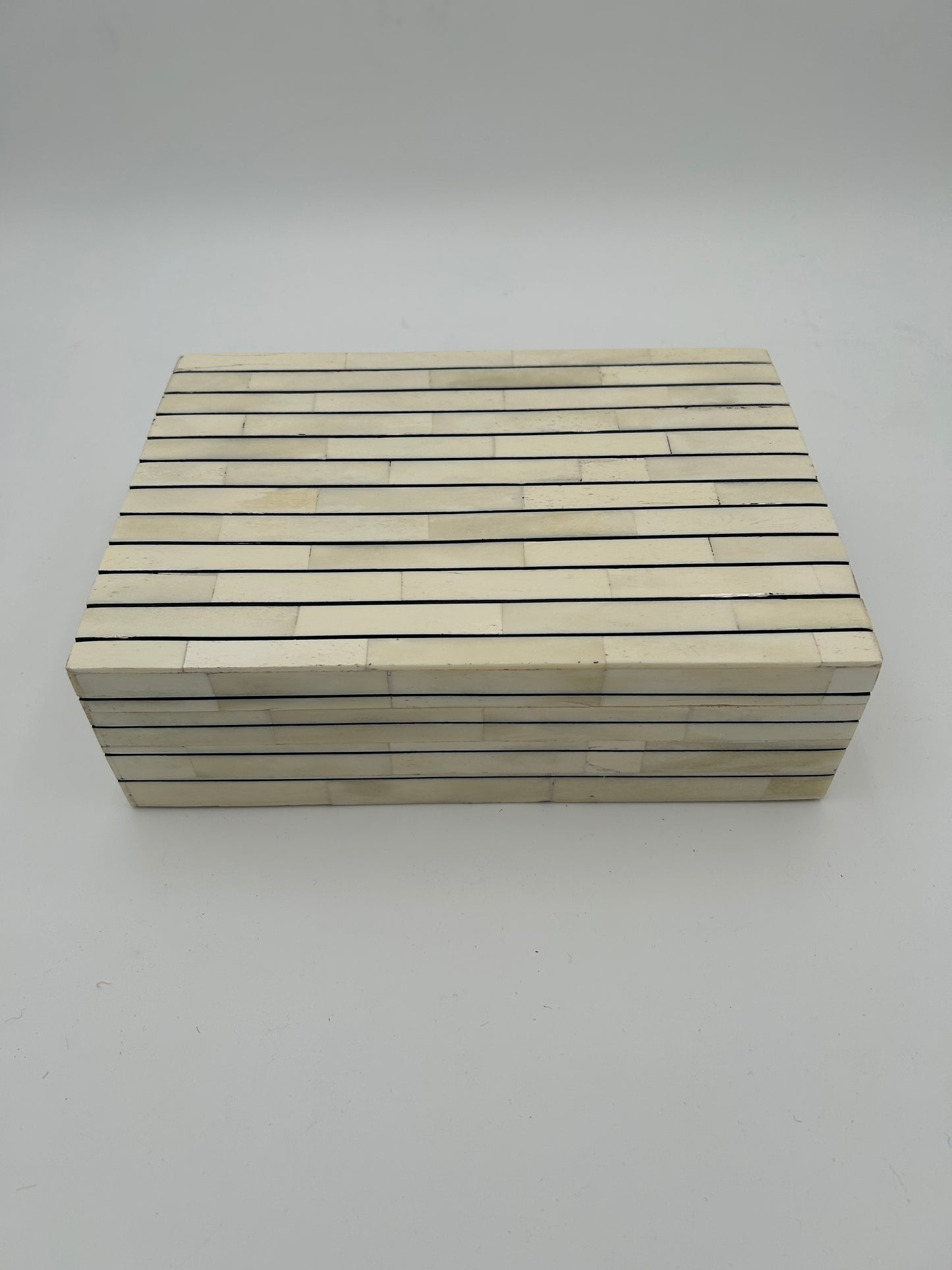 Bone Inlay + Ebony Pinstripe Box