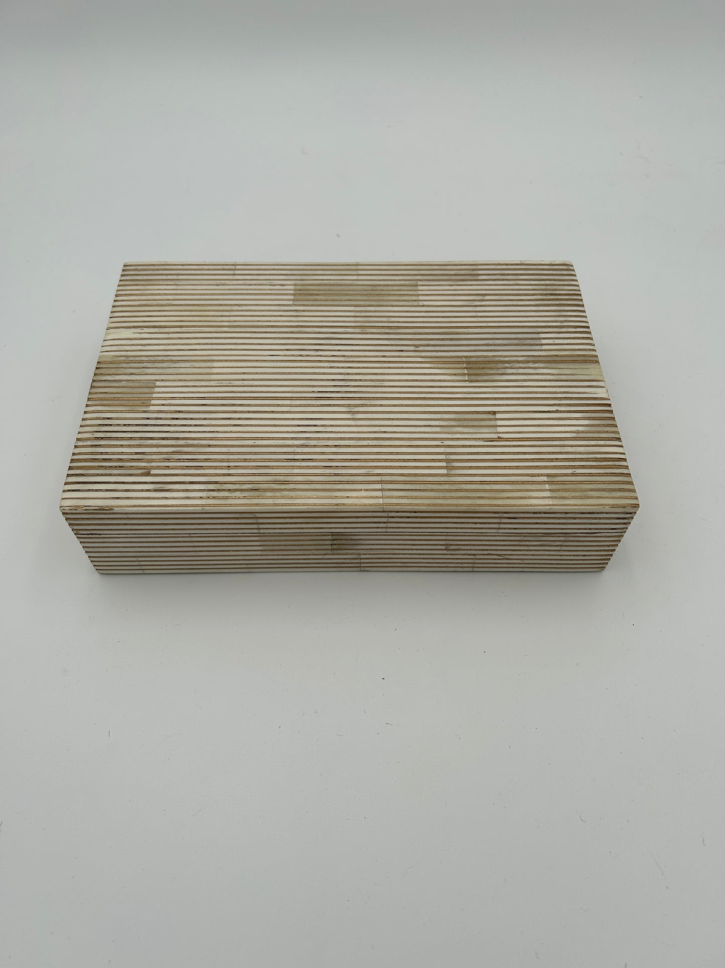 Bone Inlay + Brass Pinstripe Box