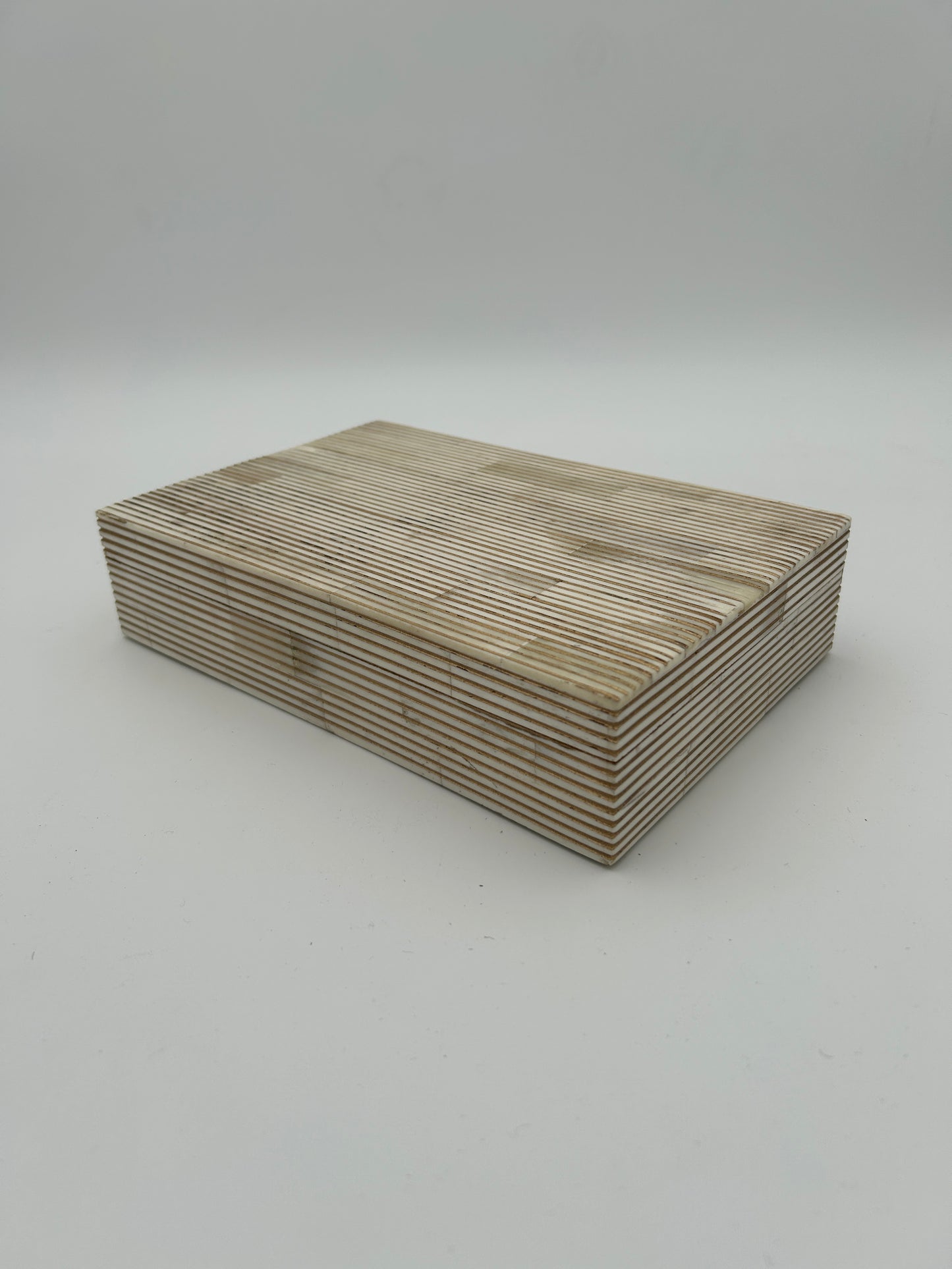 Bone Inlay + Brass Pinstripe Box