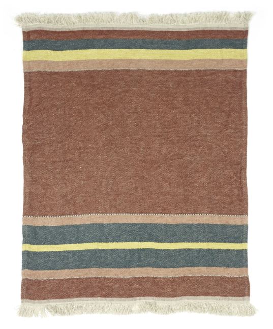 Libeco | Old Rose Stripe Belgian Linen Throw