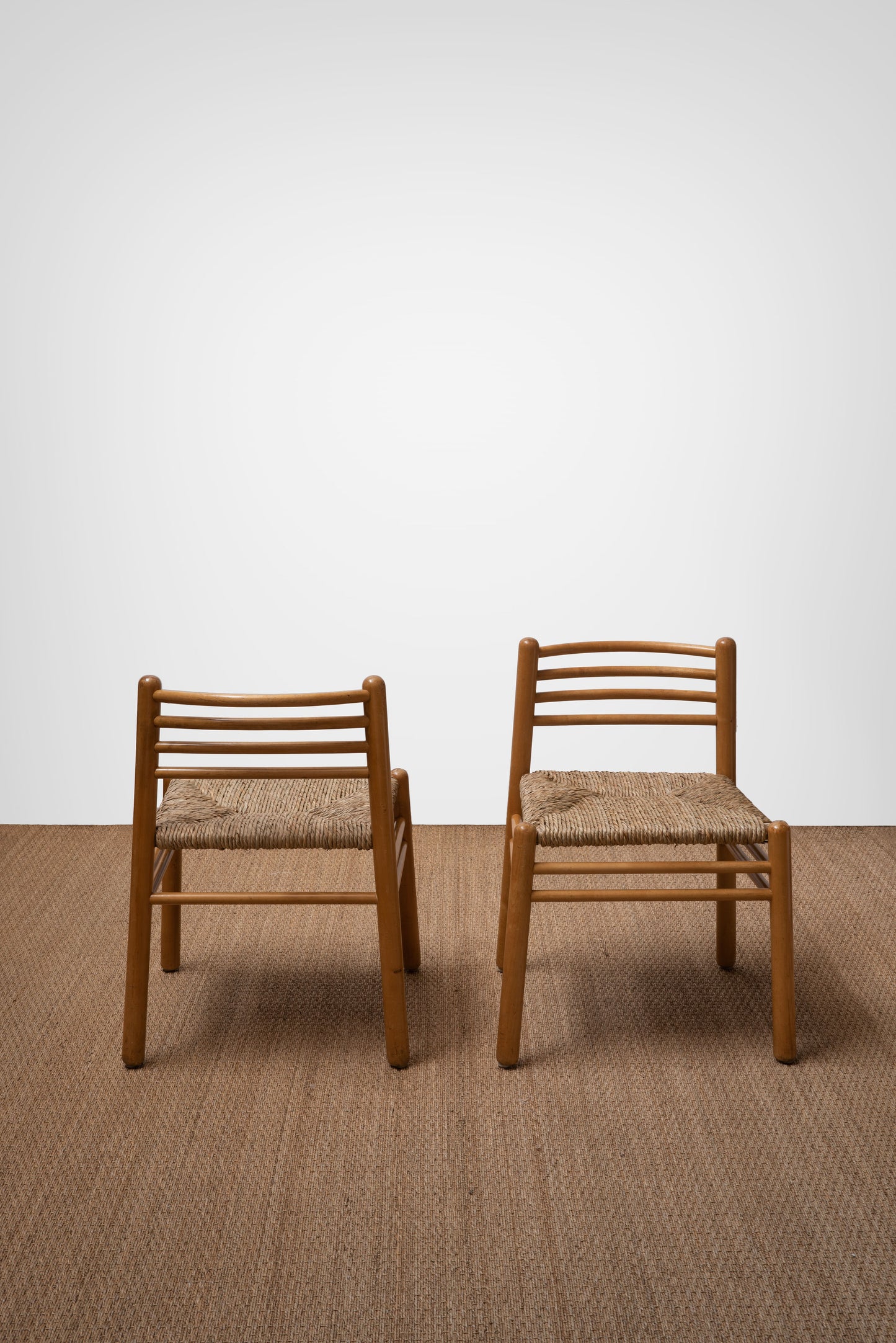Scandinavian Rush Seat Side Chairs