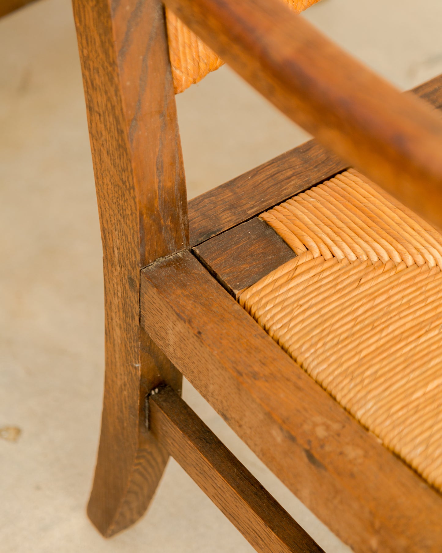 French Oak + Rush Armchairs