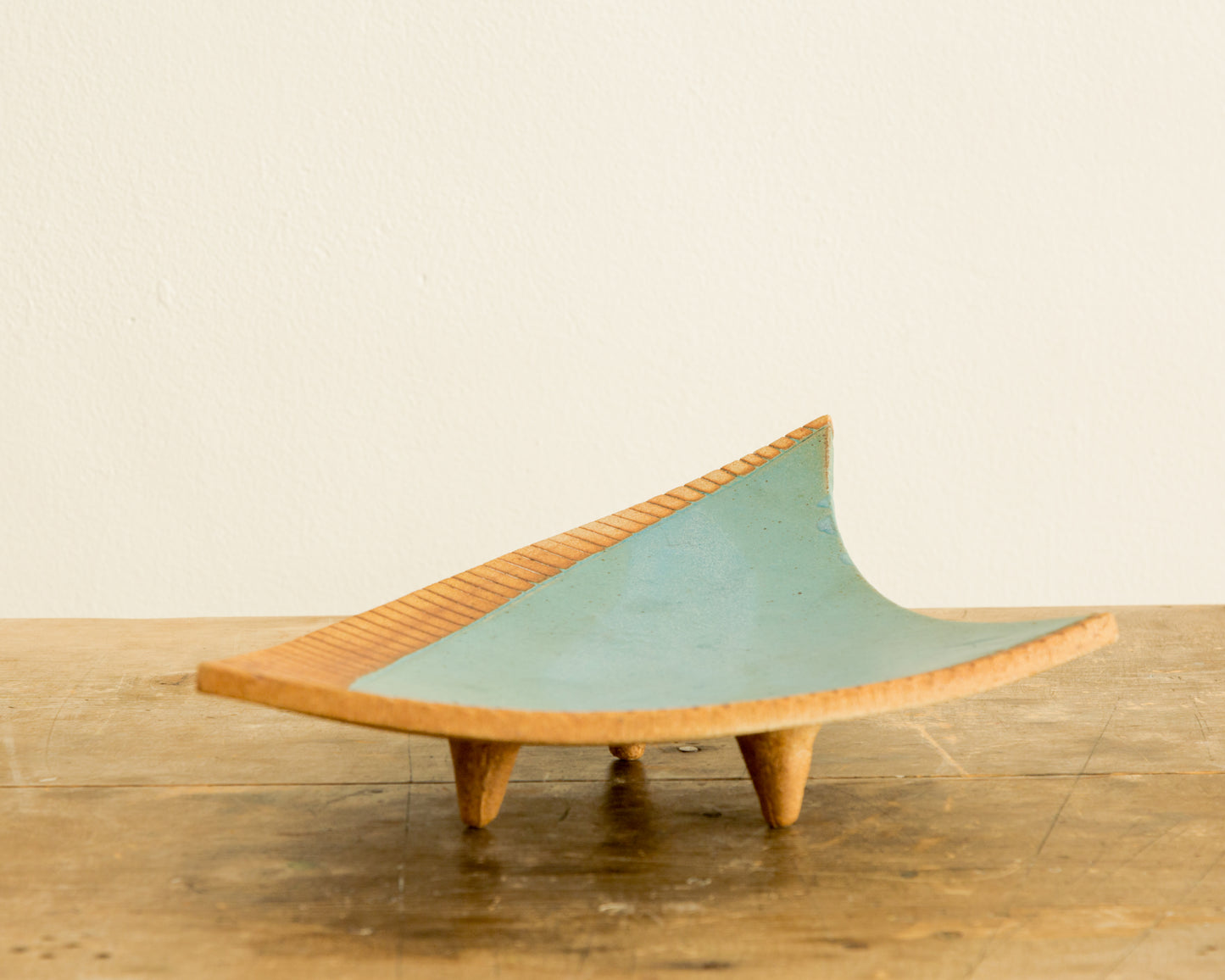 Terra Cotta + Turquoise Glazed Footed Platter