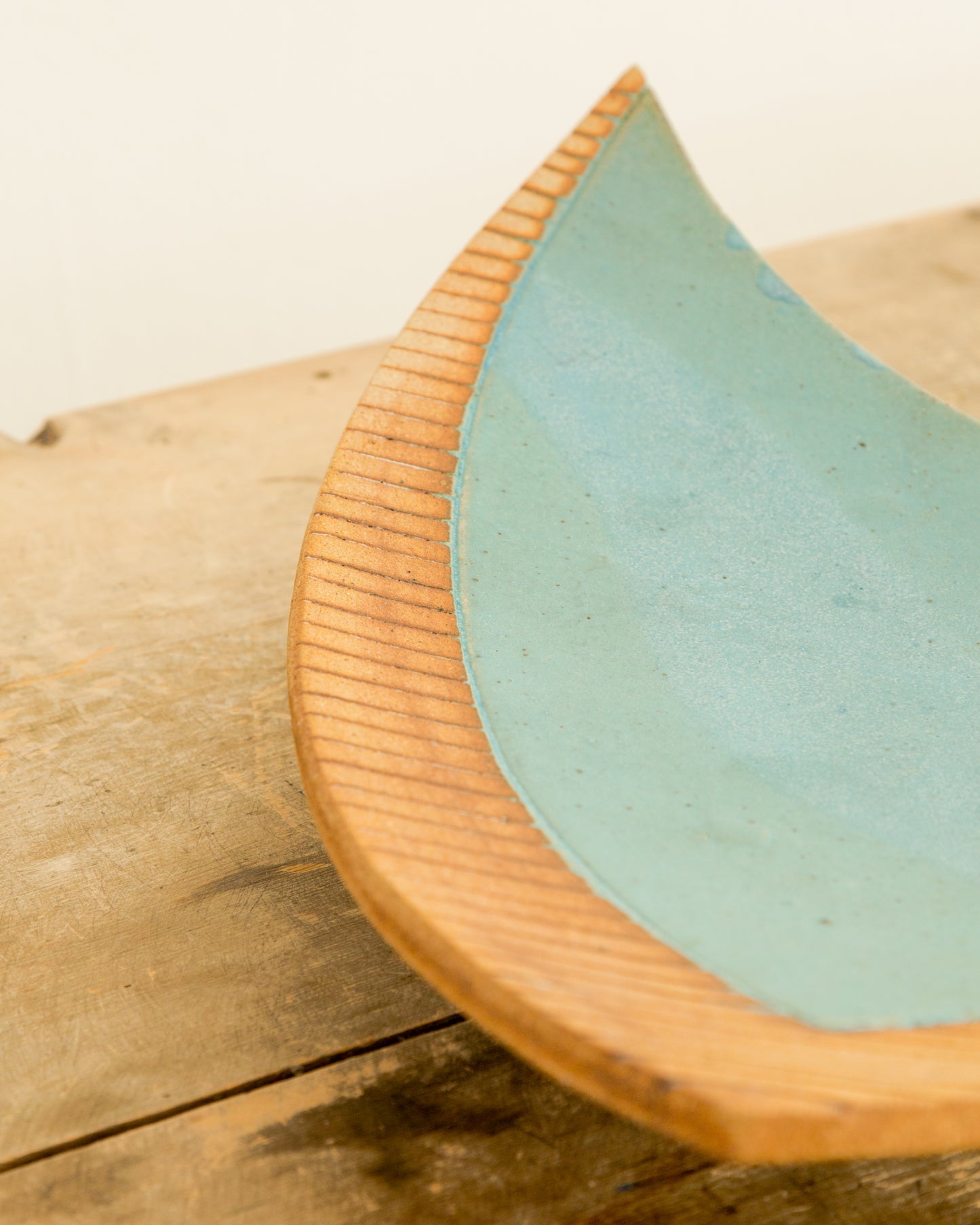 Terra Cotta + Turquoise Glazed Footed Platter
