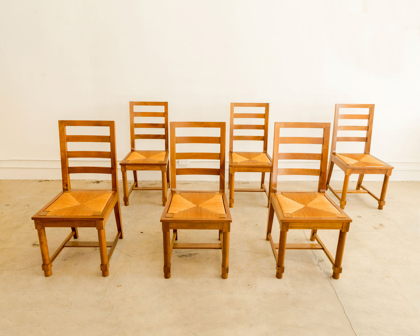 Jacques Adnet Style | Ladder Back Dining Chairs