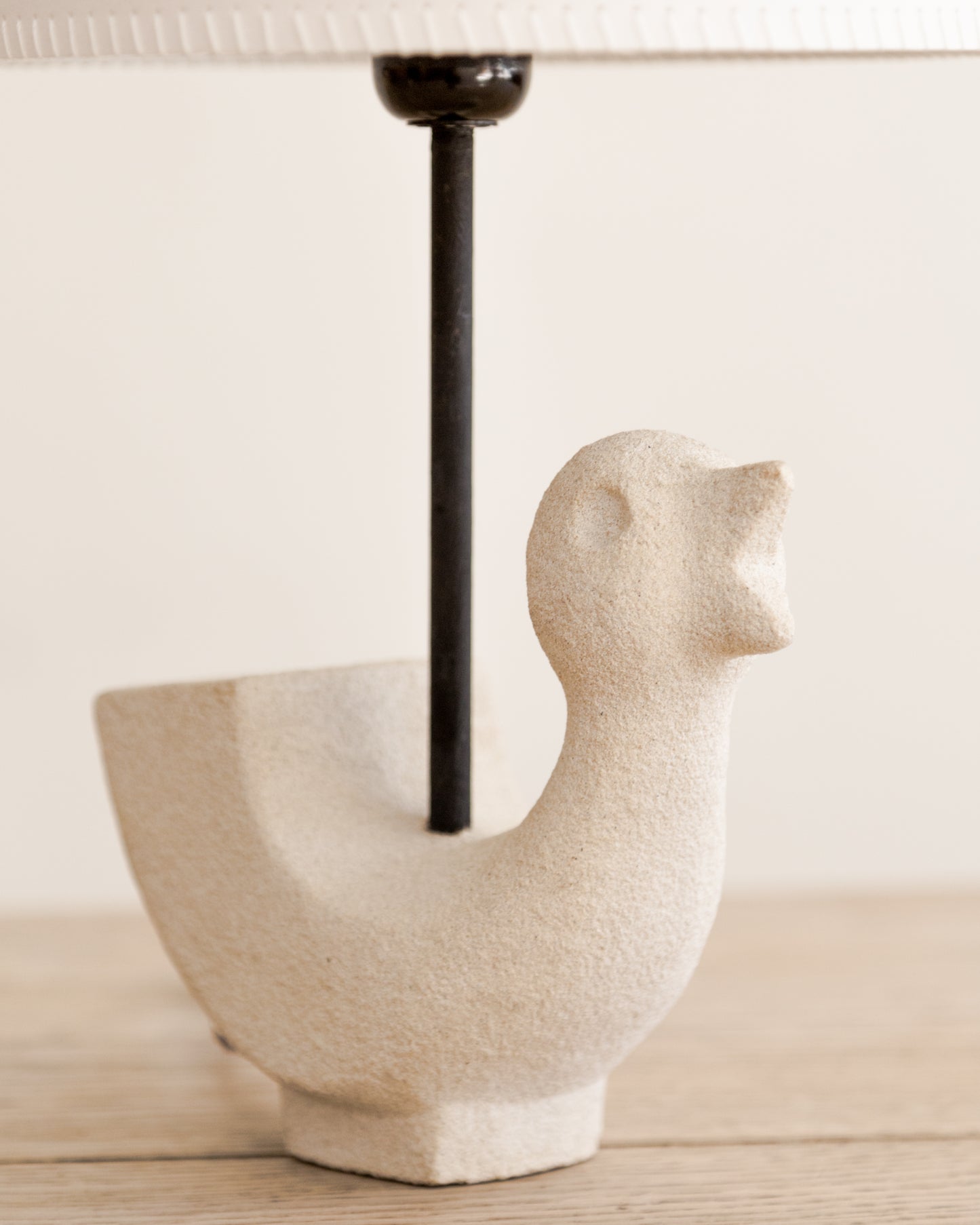 Cast Stone Bird Chick Table Lamp