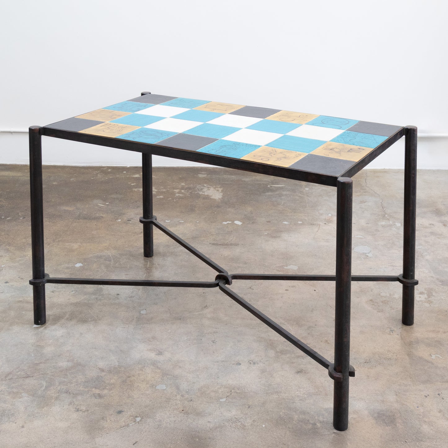 Zodiac Tile Top + Steel Base Table
