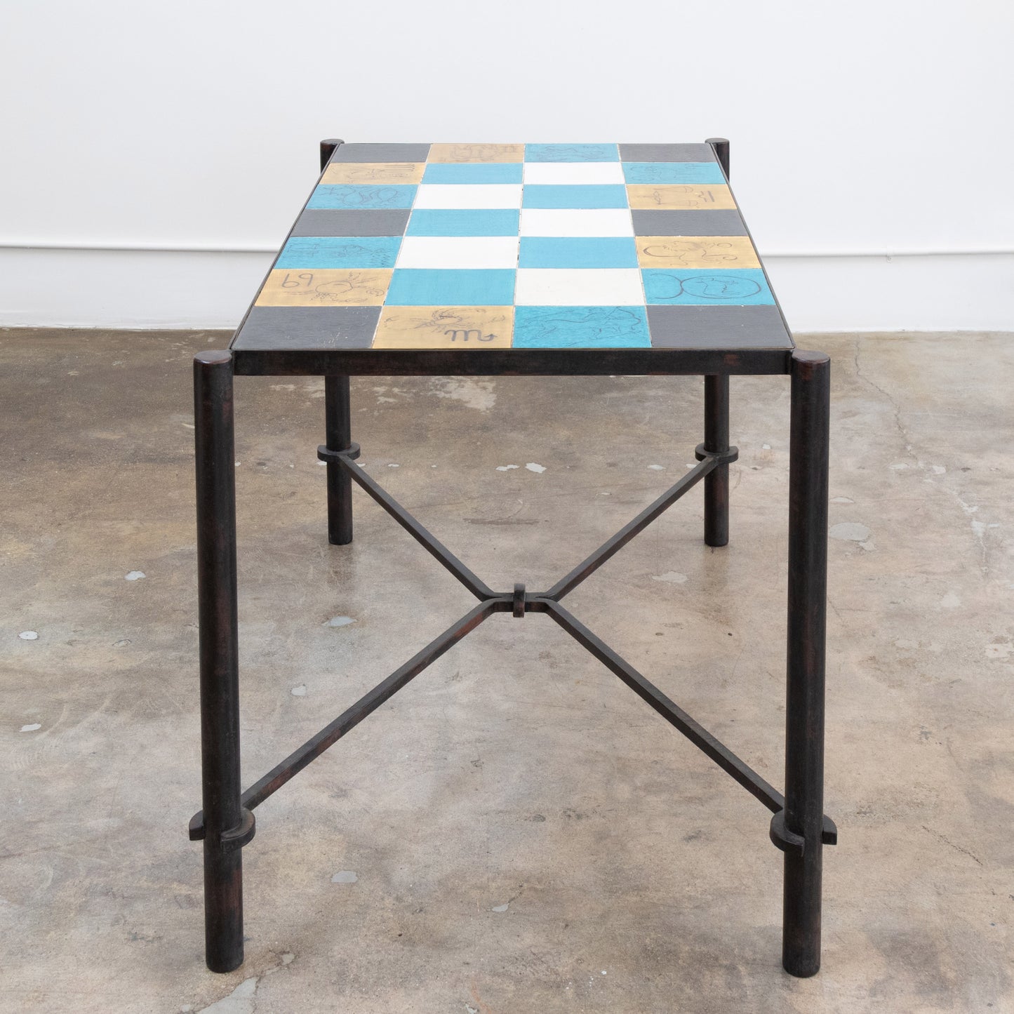 Zodiac Tile Top + Steel Base Table