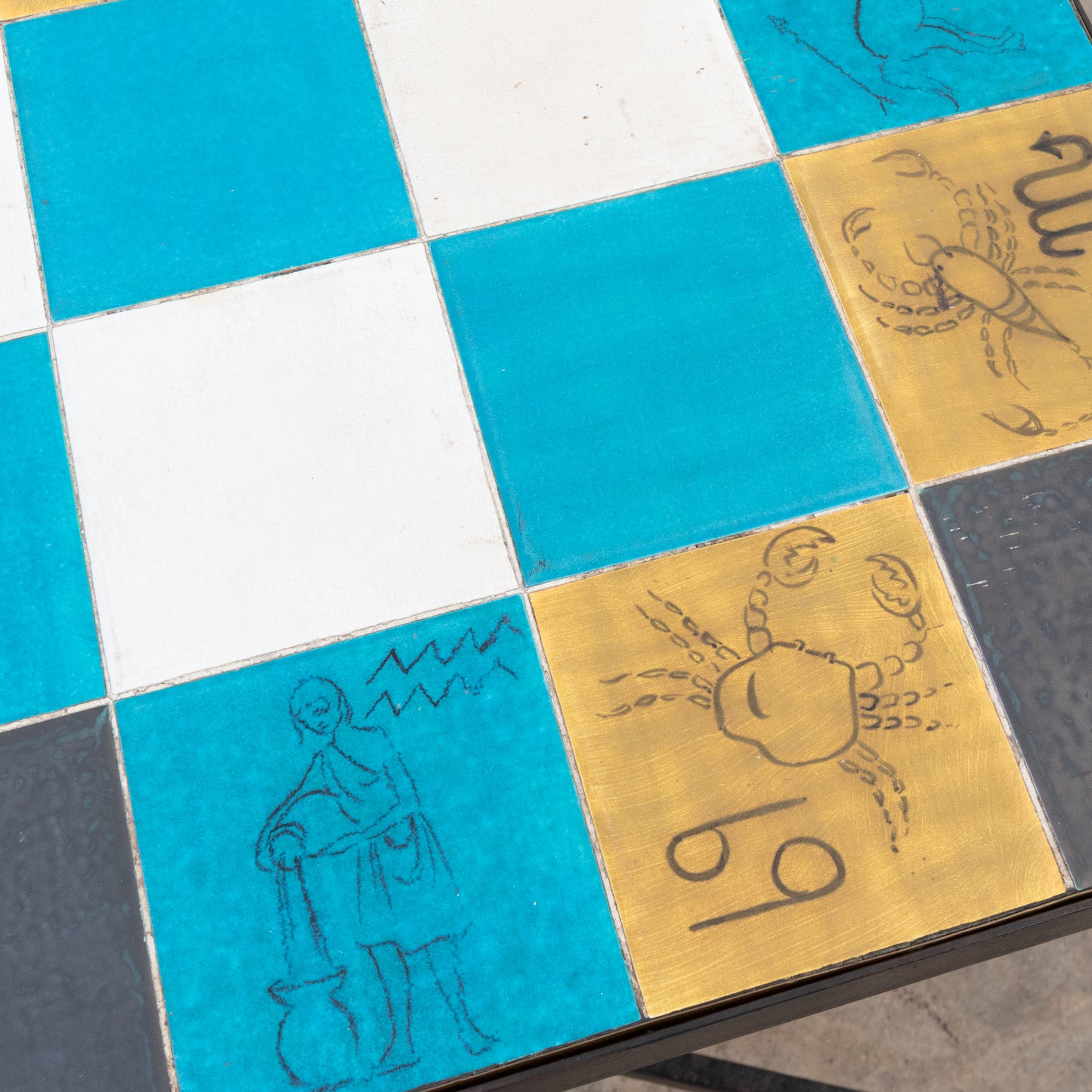 Zodiac Tile Top + Steel Base Table