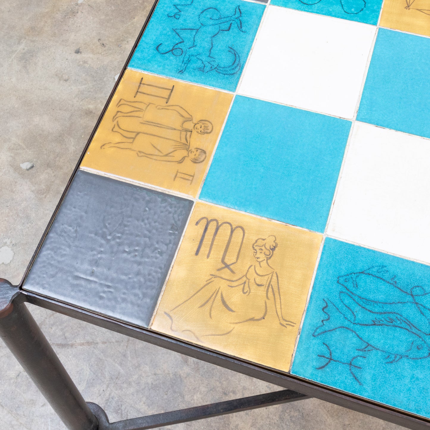 Zodiac Tile Top + Steel Base Table