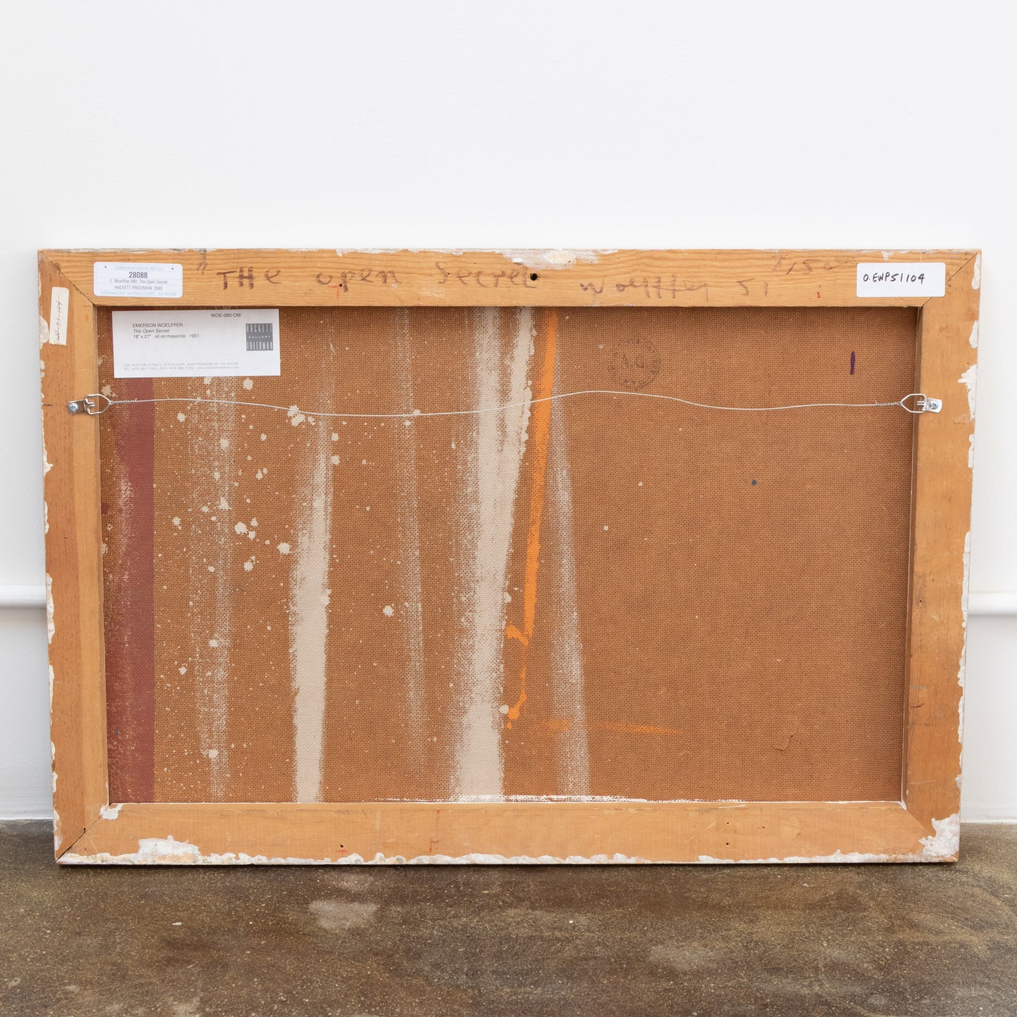 Emerson Woelffer | 'The Open Secret' Oil On Masonite