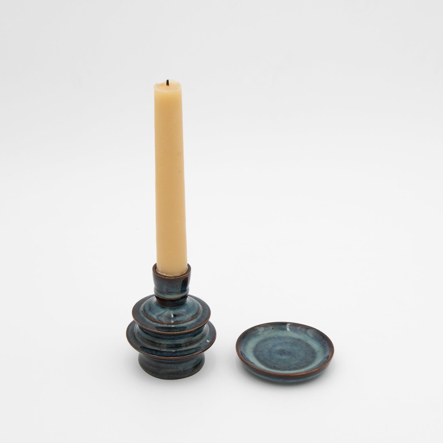 Lukas Weyandt | Indigo Blue Small Stoneware Candlestick