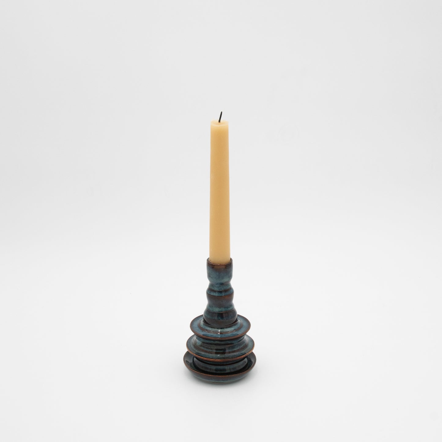 Lukas Weyandt | Indigo Blue Medium Stoneware Candlestick