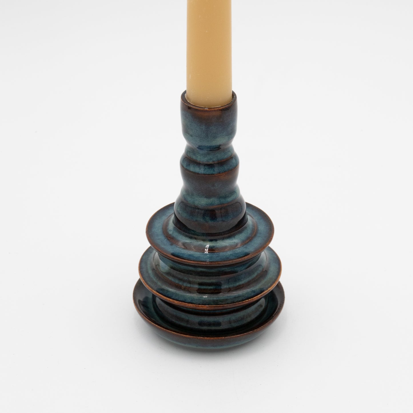 Lukas Weyandt | Indigo Blue Medium Stoneware Candlestick