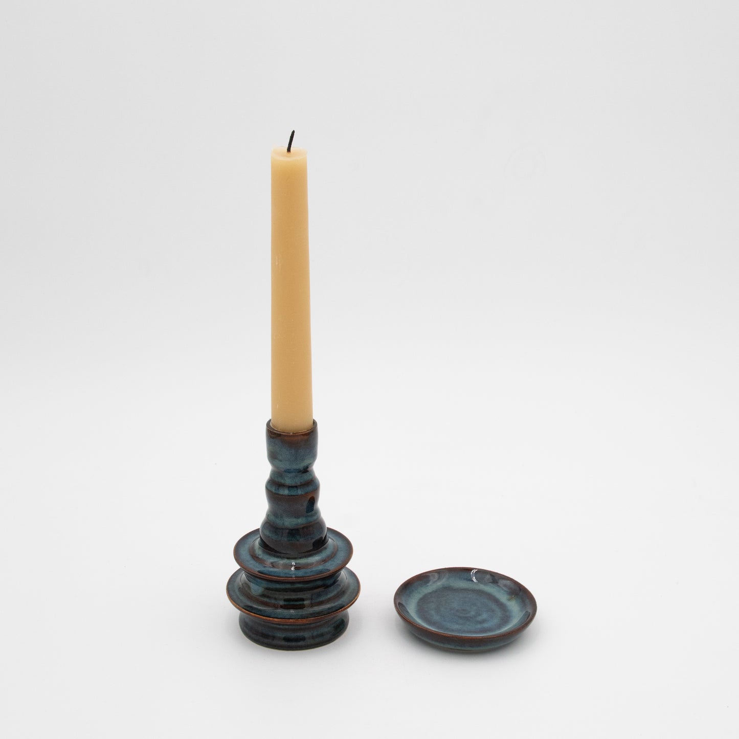 Lukas Weyandt | Indigo Blue Medium Stoneware Candlestick