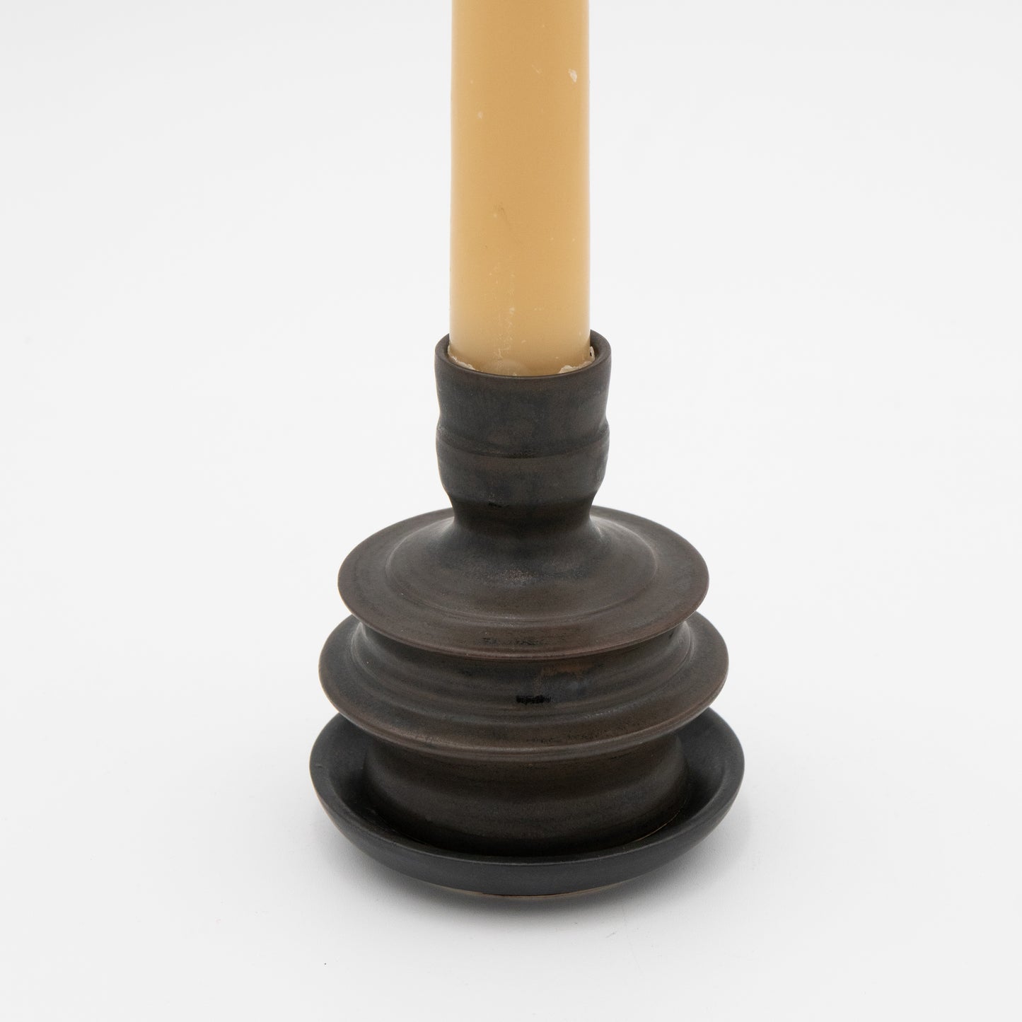 Lukas Weyandt | Bronze Brown Small Stoneware Candlestick