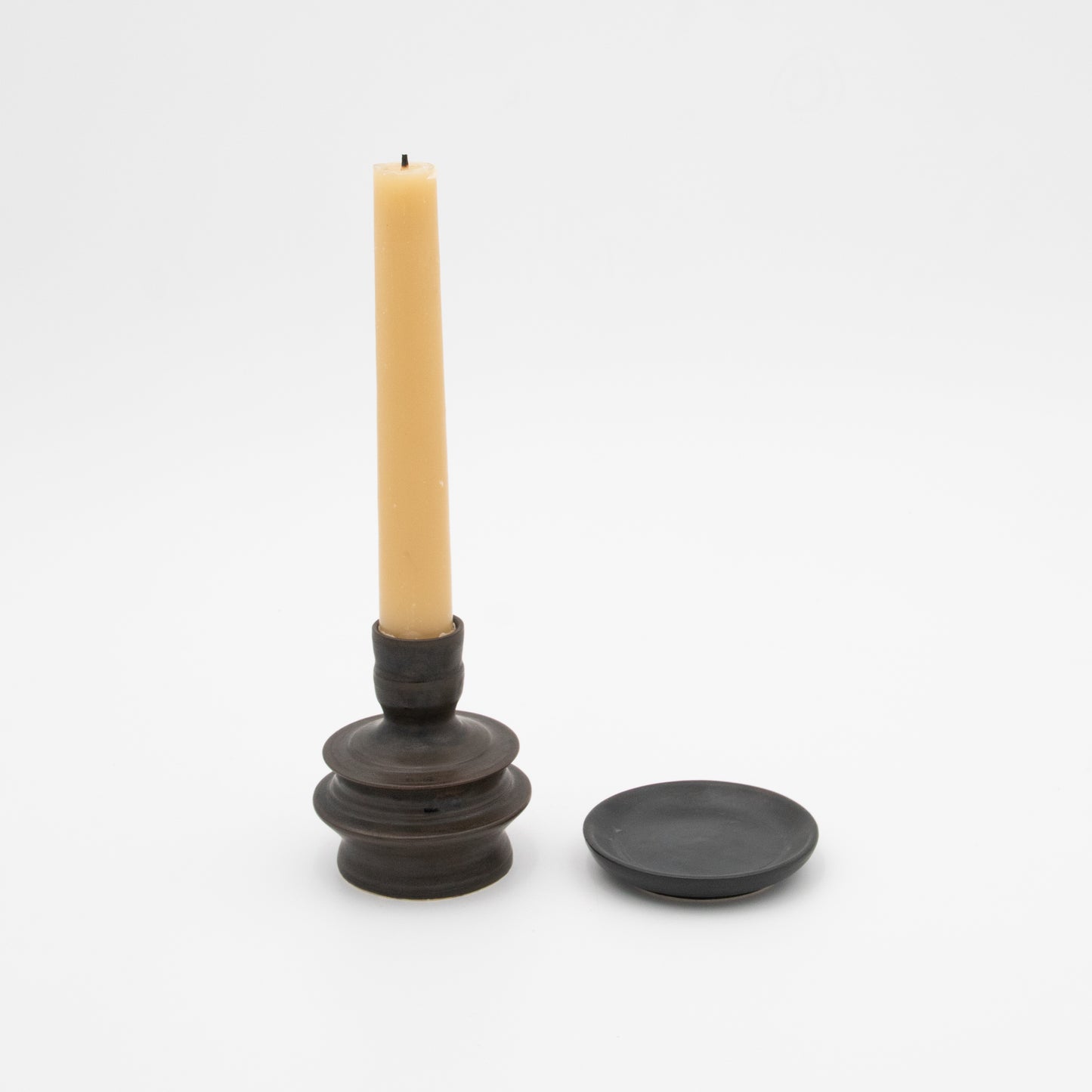 Lukas Weyandt | Bronze Brown Small Stoneware Candlestick