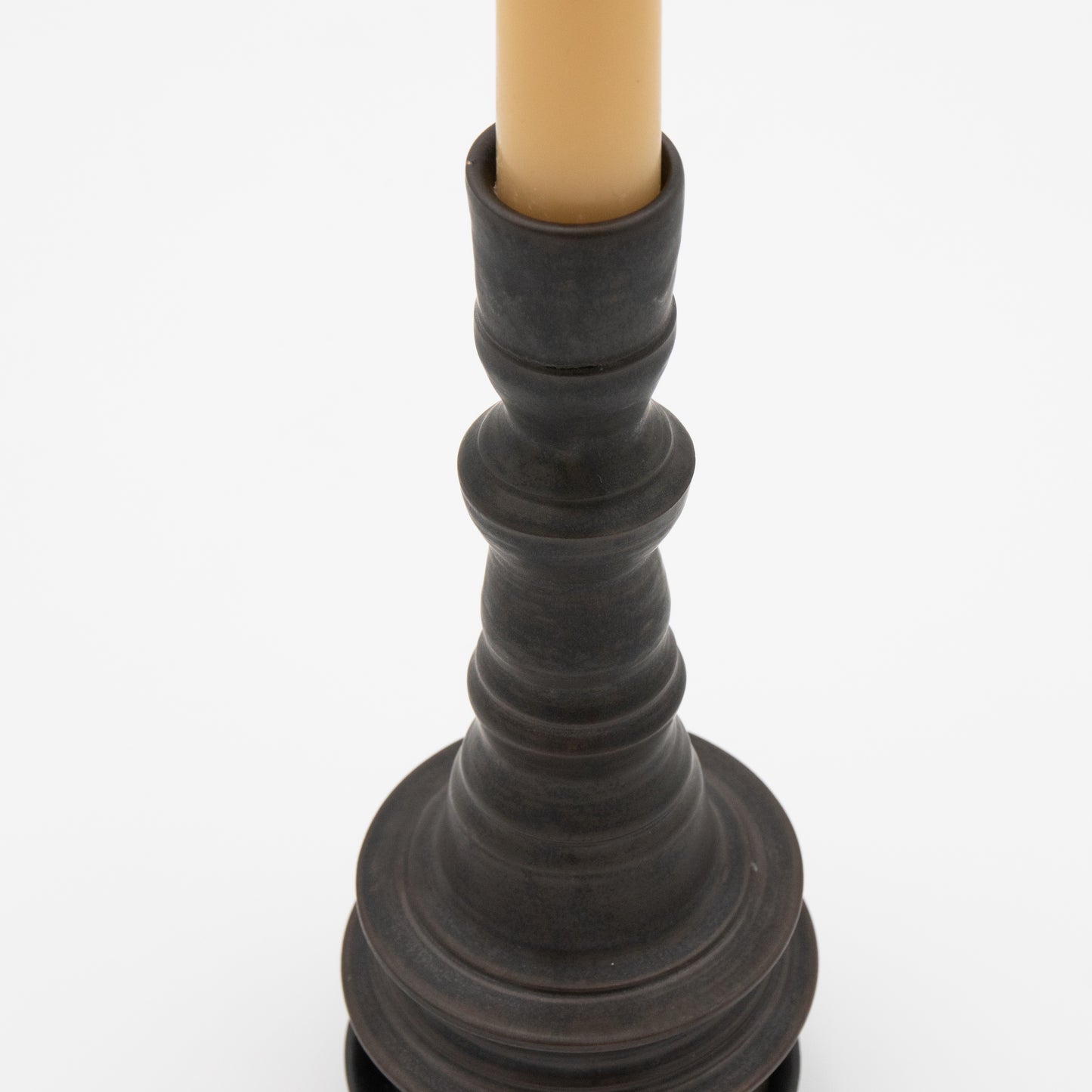 Lukas Weyandt | Bronze Brown Large Stoneware Candlestick
