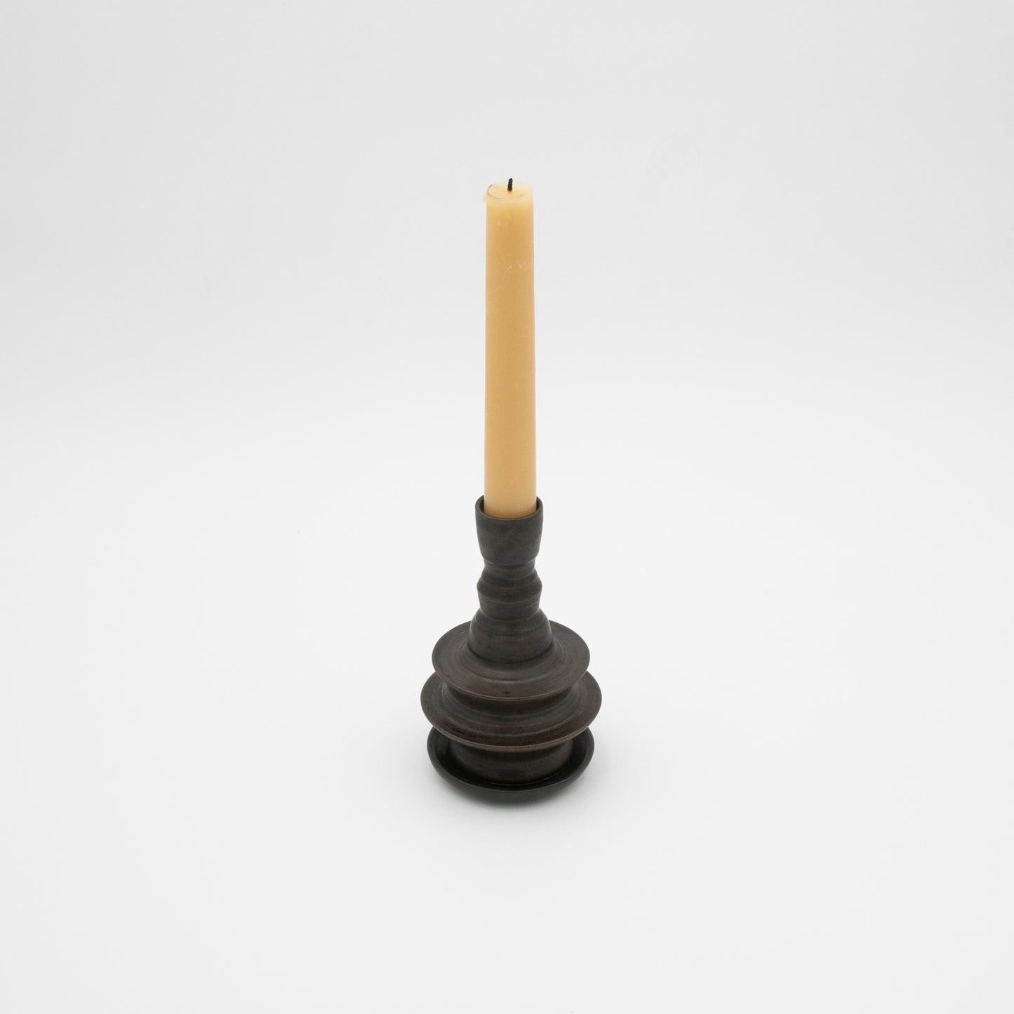 Lukas Weyandt | Bronze Brown Medium Stoneware Candlestick