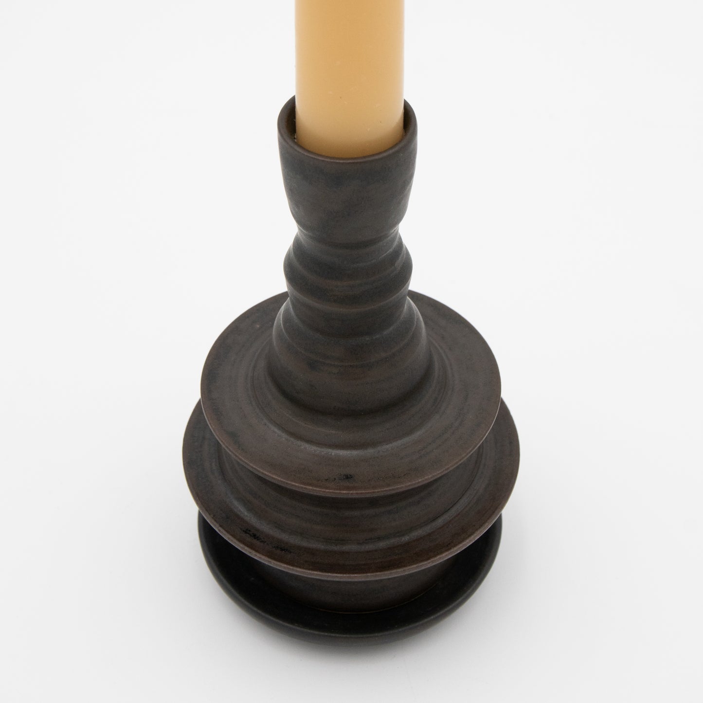 Lukas Weyandt | Bronze Brown Medium Stoneware Candlestick