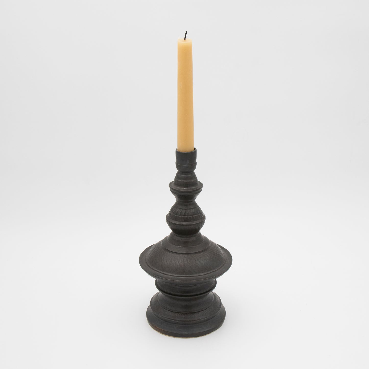 Lukas Weyandt | Matte Black Stoneware Candlestick