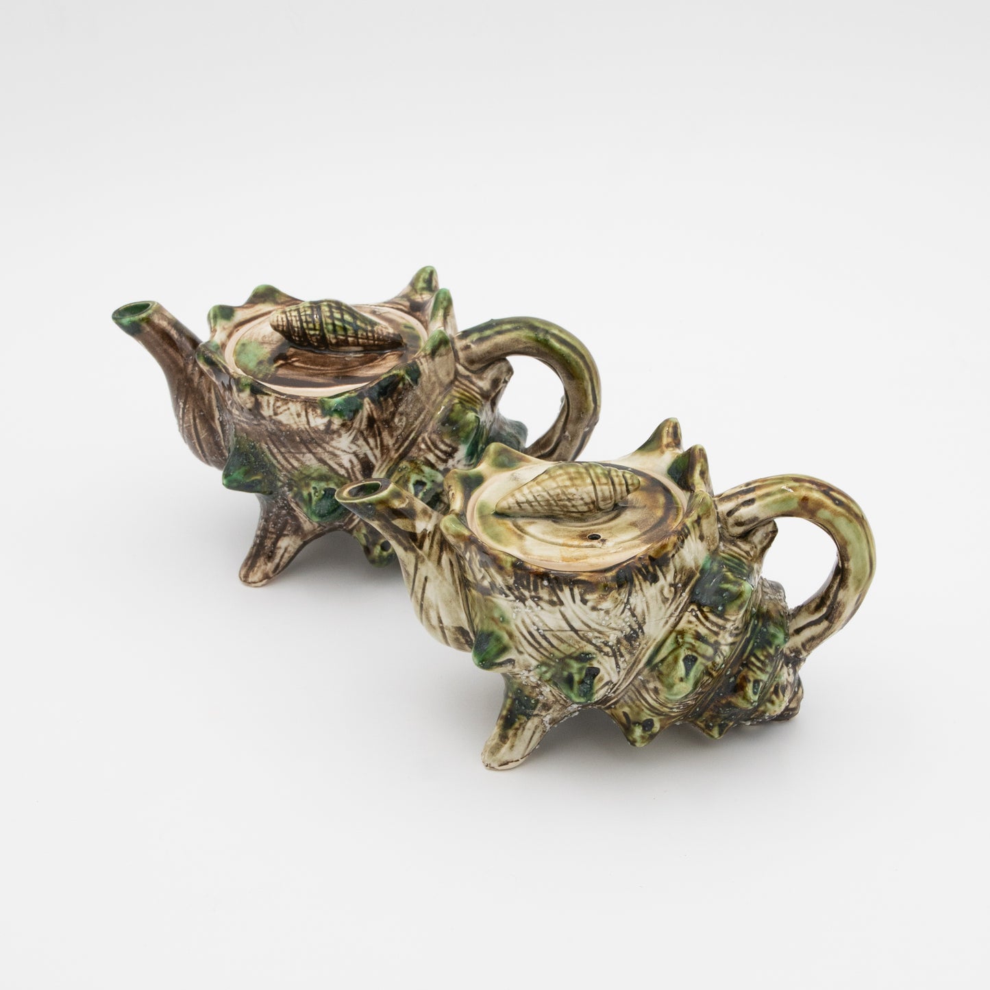 Majolica Ceramics Conch Shell - Teapot
