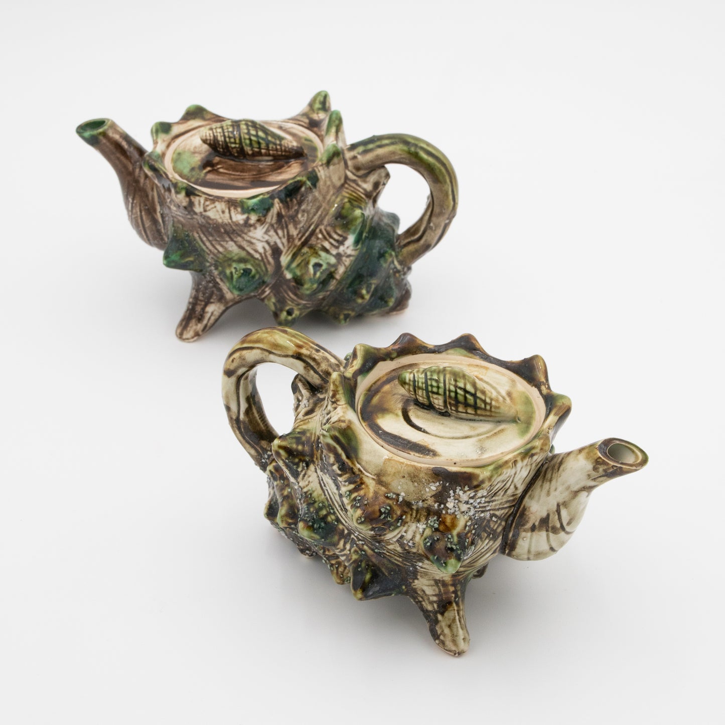 Majolica Ceramics Conch Shell - Teapot