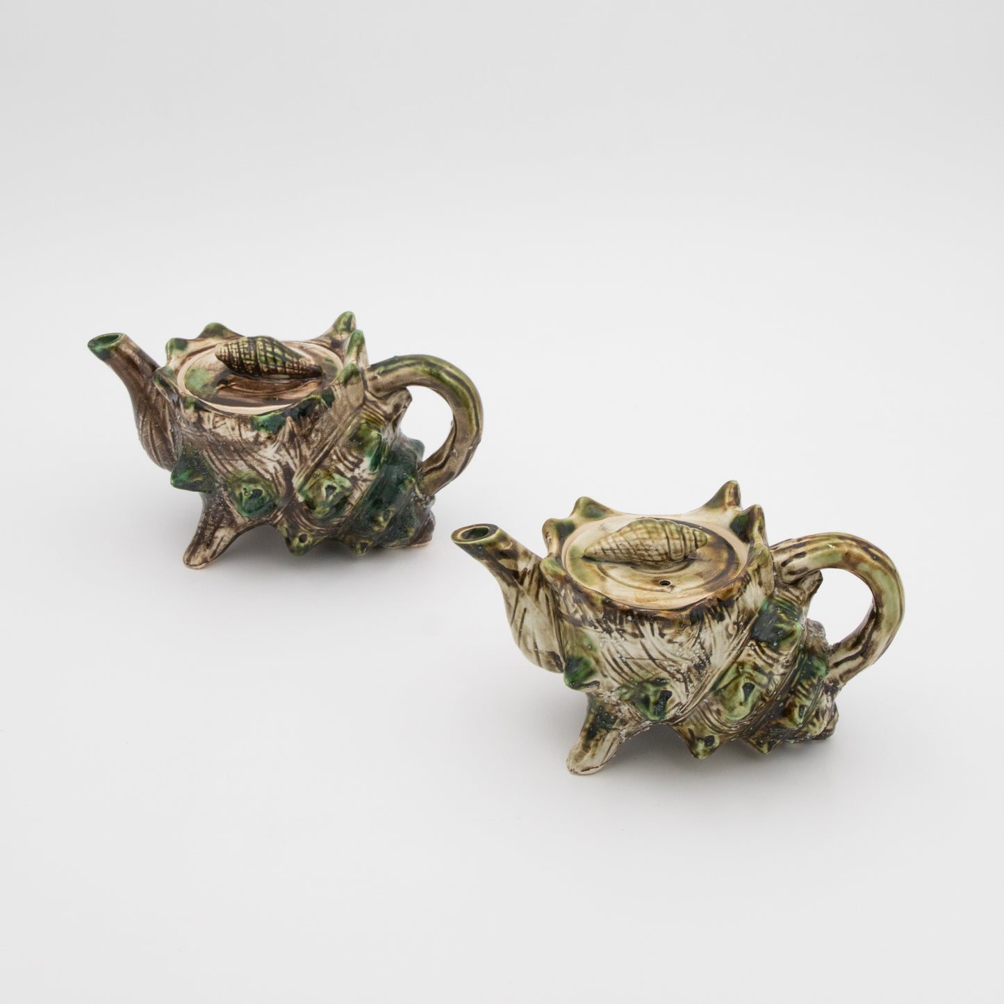 Majolica Ceramics Conch Shell - Teapot
