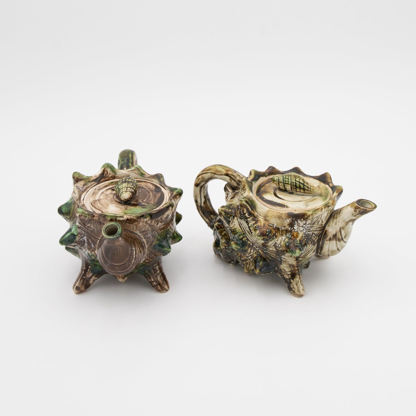 Majolica Ceramics Conch Shell - Teapot