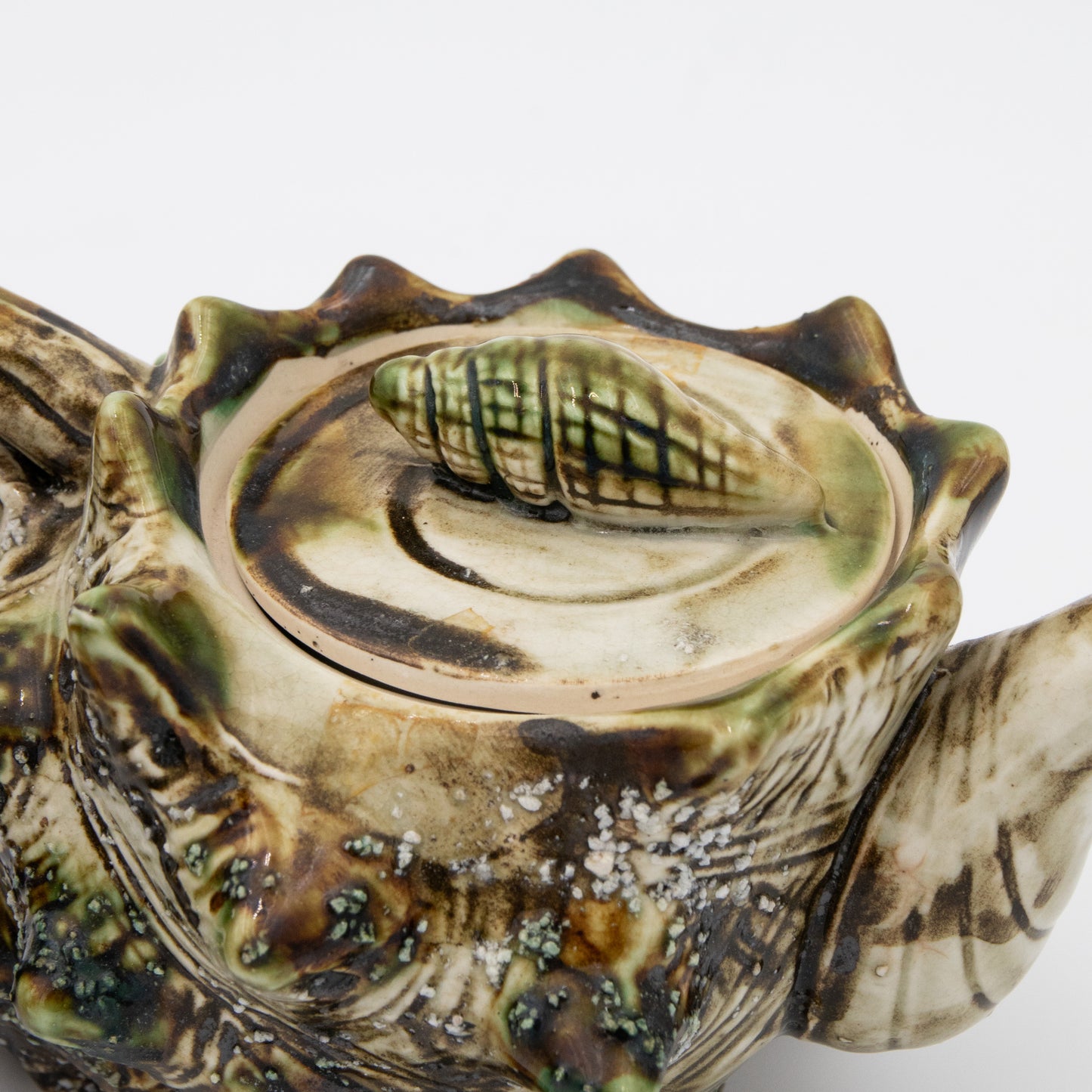 Majolica Ceramics Conch Shell - Teapot