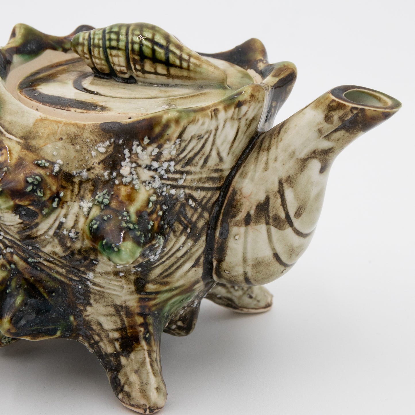 Majolica Ceramics Conch Shell - Teapot