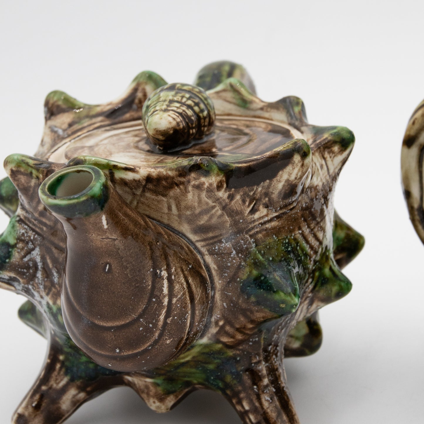 Majolica Ceramics Conch Shell - Teapot