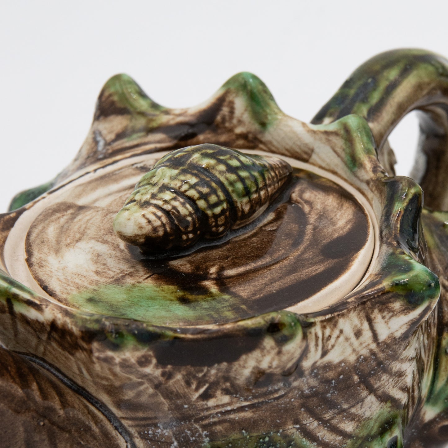 Majolica Ceramics Conch Shell - Teapot