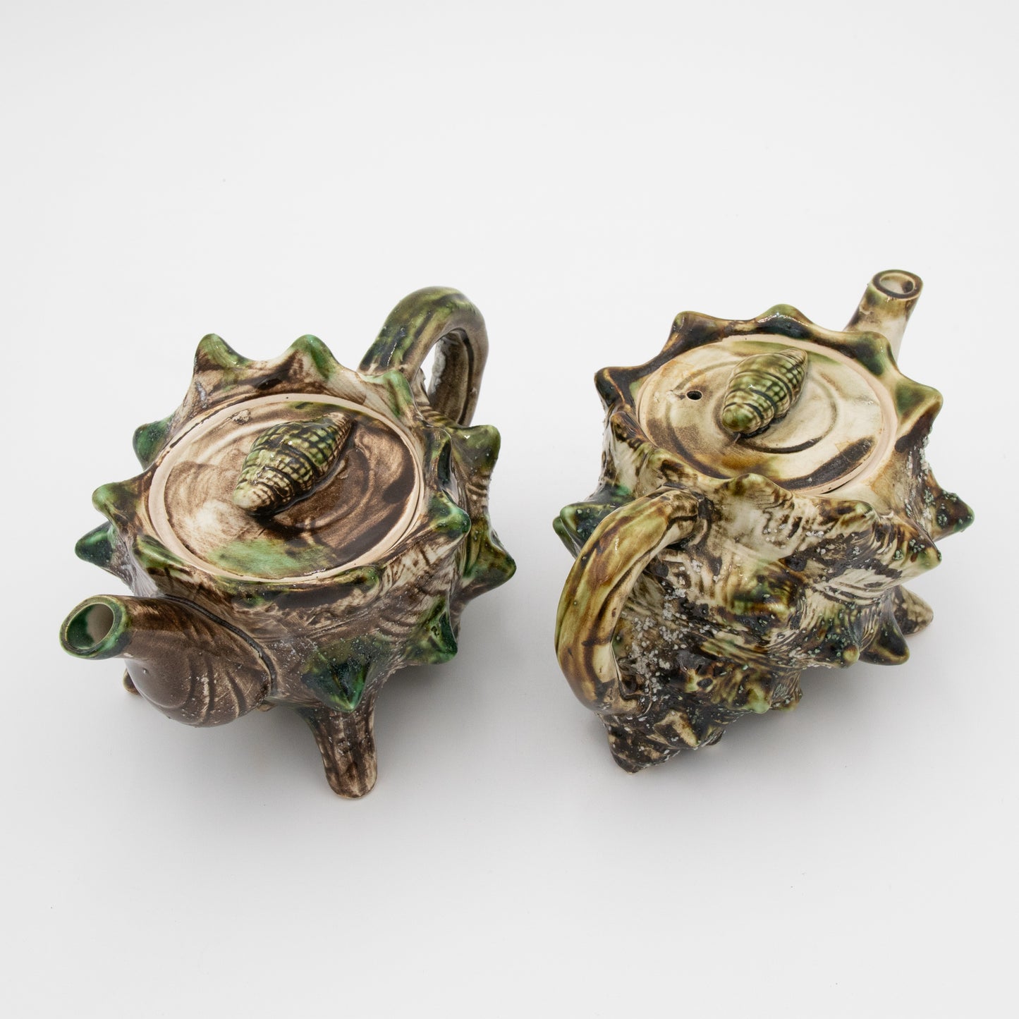 Majolica Ceramics Conch Shell - Teapot