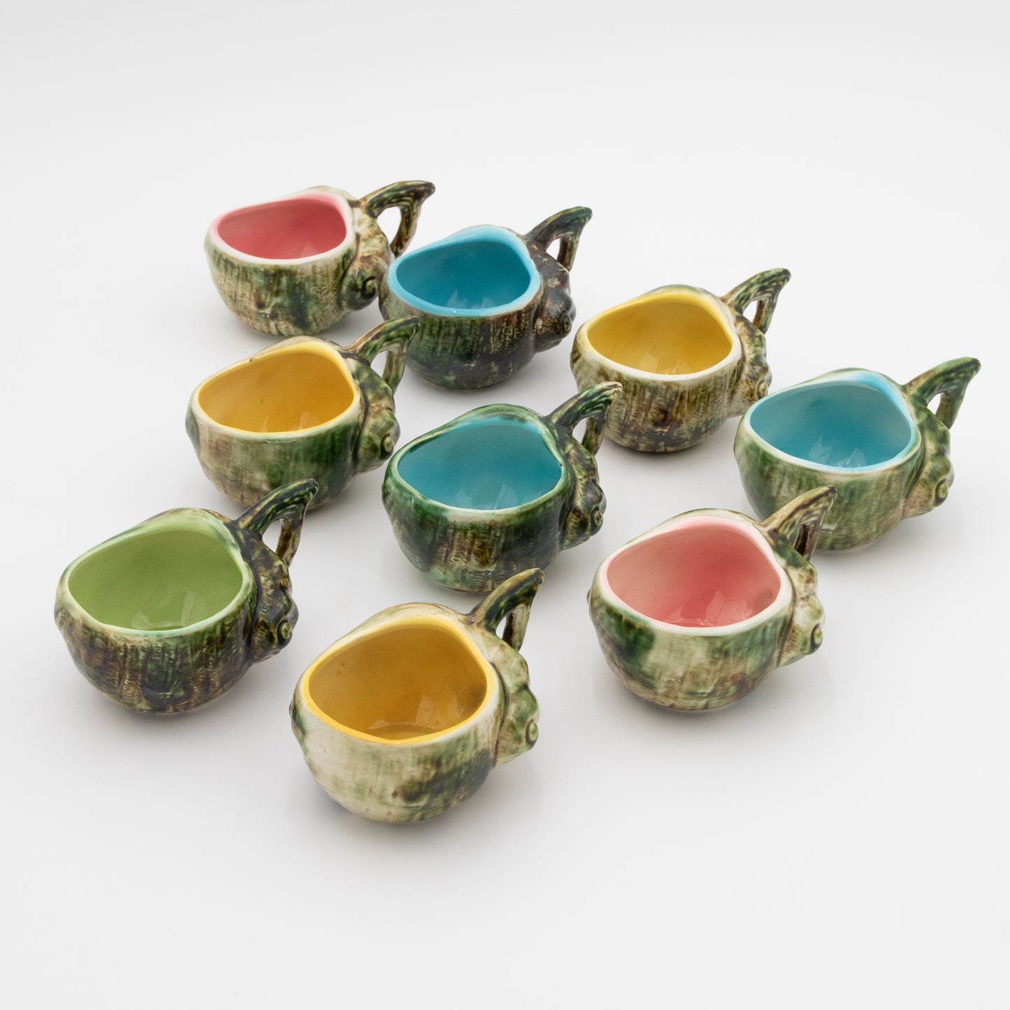 Majolica Porcelain Conch - Teacup Set