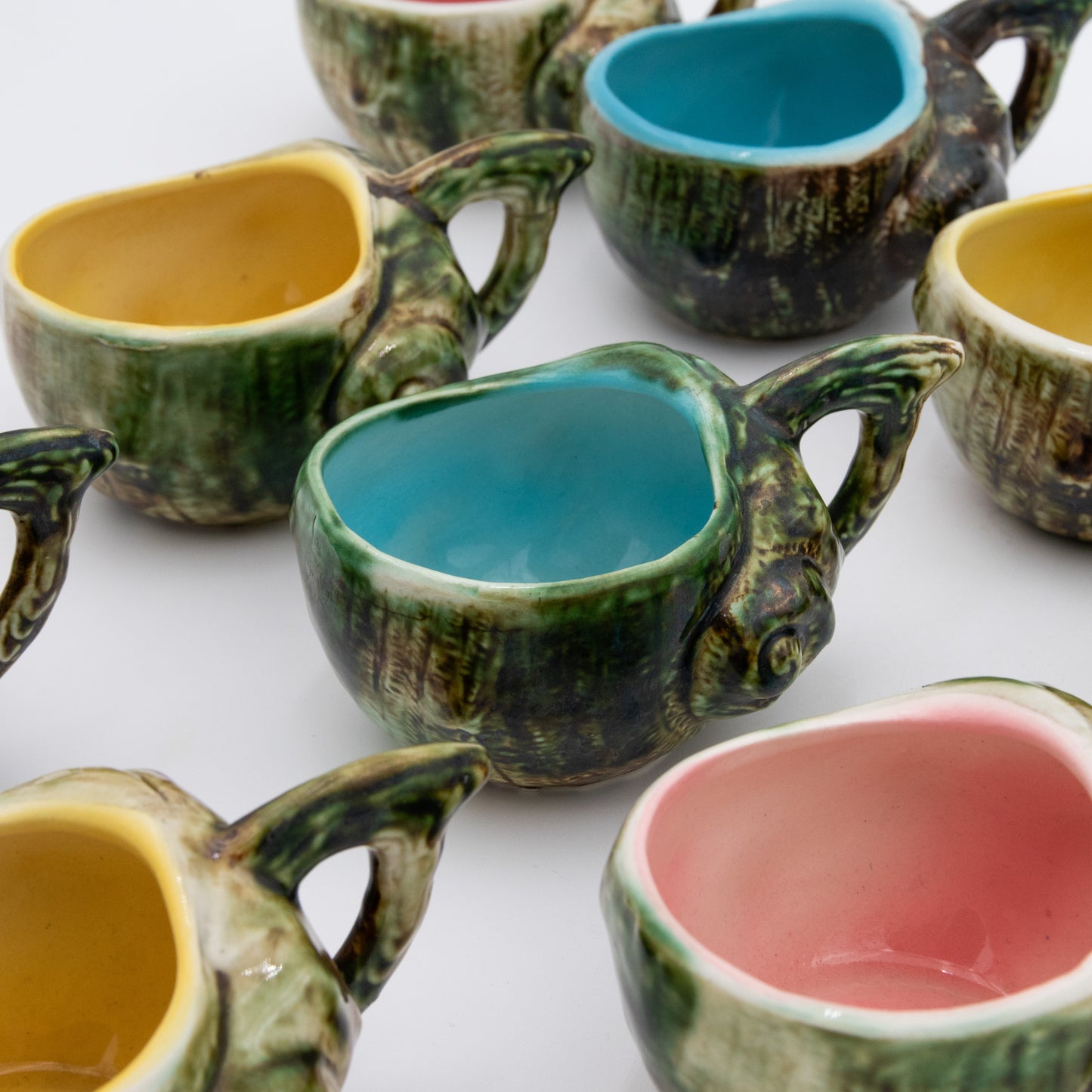 Majolica Porcelain Conch - Teacup Set